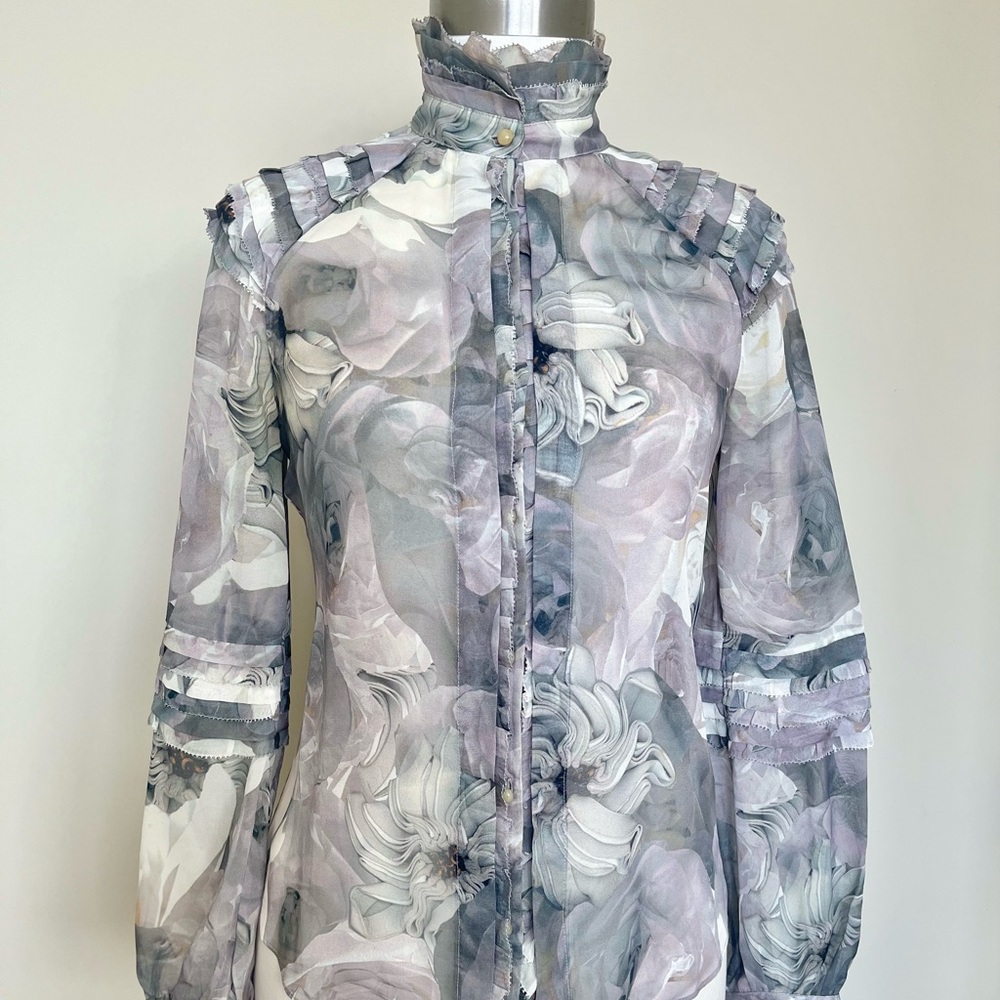 Diane Von Furstenburg Floral Silk Blouse